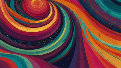 abstract illustration that embodies the essence of Swirl with vibrant color palette theme