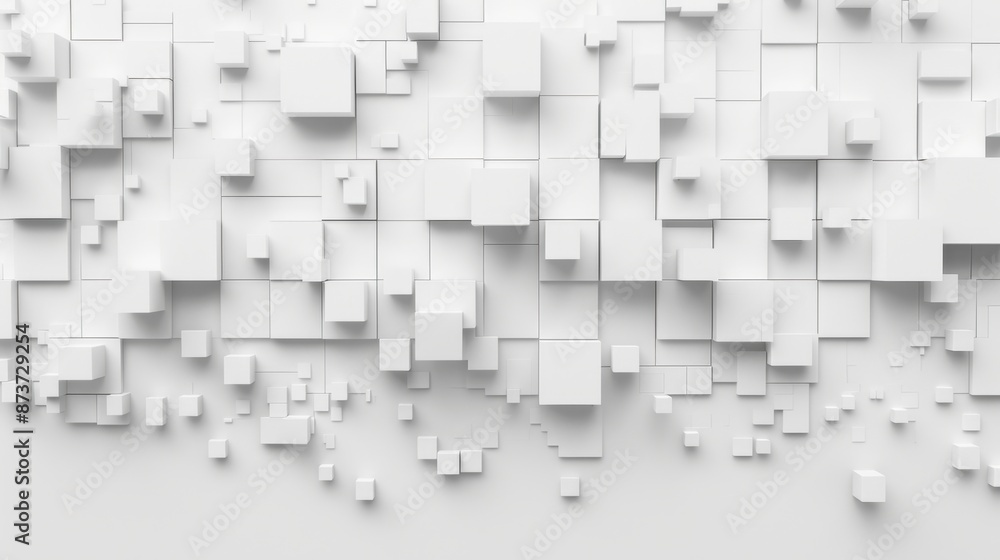 Poster abstract 3d white cube pattern