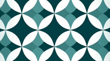Fototapeta premium A pattern of overlapping teal and white circles forming a diamond shape