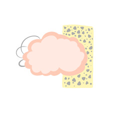 Banner cloudpink with rectangle illustration