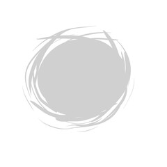 Round gray banner with torn edges stripes illustration