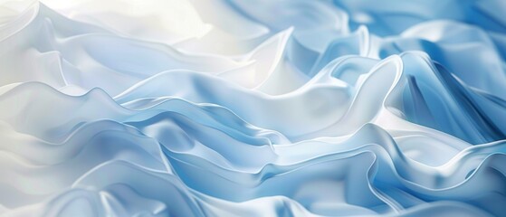 Fototapeta premium Abstract Blue Fabric Waves