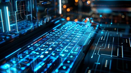 未来的なホログラフィックキーボード