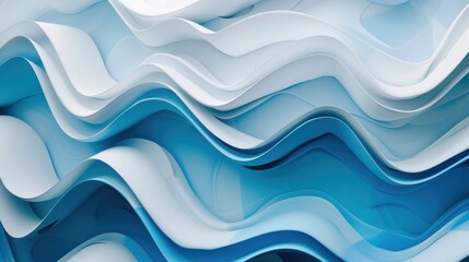 Fototapeta premium Abstract Blue and White Wavy Design