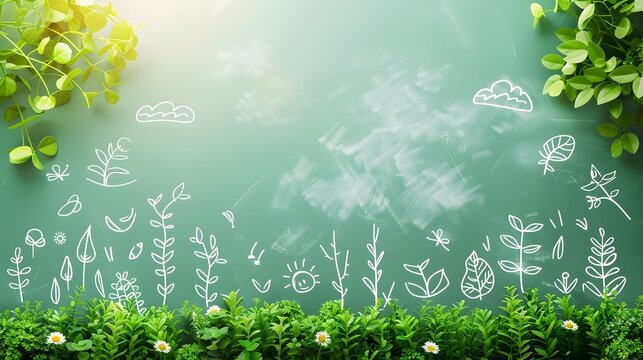 Sustainability Ecology and Environment Conservation Concept with Children s Drawing