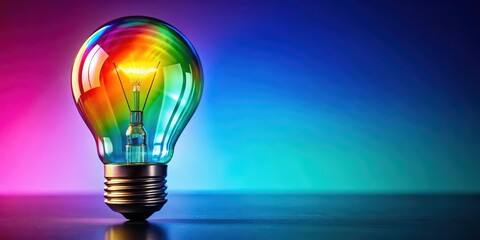 Vibrant lightbulb symbolizing bright ideas and creativity, innovation, inspiration, imagination, innovation