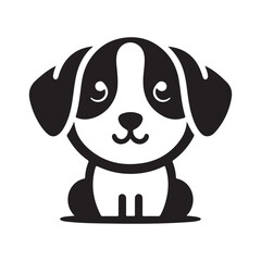 Cute Dog Silhouette Vector Art for Illustration Design.