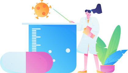 Medical characters fighting the epidemic flat vector concept operation hand drawn illustration
