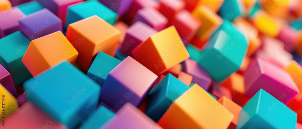 Poster abstract colorful cube pattern