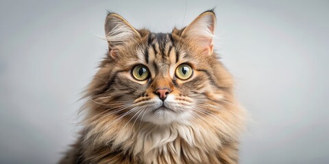 Obraz premium Big nose cat with fluffy fur and playful eyes , big nose, cat, fluffy, fur, playful, eyes, domestic, pet, animal, feline, whiskers