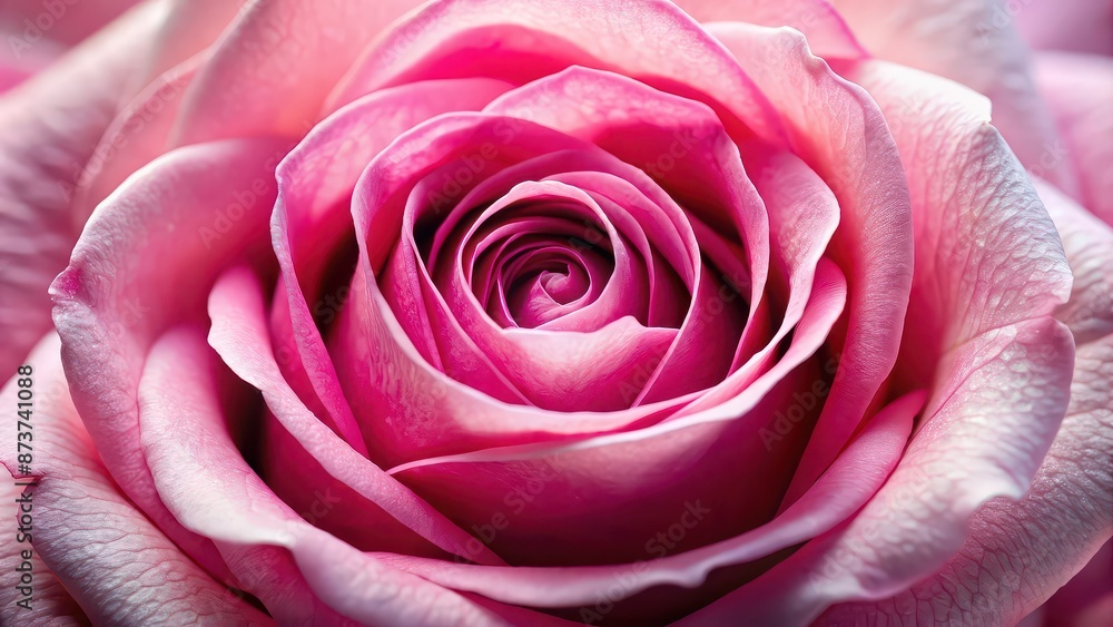 Poster Close up of a pink rose showcasing intricate patterns and textures, pink, rose, closeup, floral, petal, delicate, beauty, nature