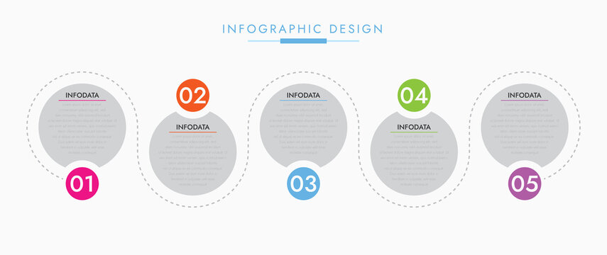 Simple infographic design template. Round vector illustration for presentation, banner, and report.