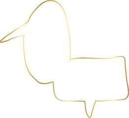 Golden speech bubble luxury icon, dialogue, text, chat
