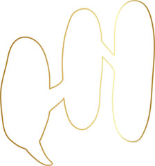 Golden speech bubble luxury icon, dialogue, text, chat