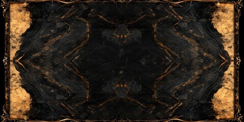 Fototapeta premium Baroque Classical Abstract Marble Framed Ceiling Art with Ornate Border. Luxury Lavish Decor Victorian Elements with Seamless Pattern Background Texture