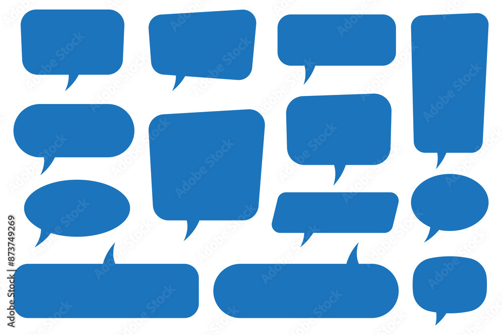 Poster set of speech bubbles. speak bubble text, cartoon chatting box, message box. blank empty speech bubb