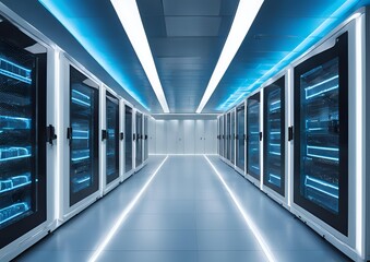 Fototapeta premium State-of-the-Art Data Center: Cutting-Edge Infrastructure and Technology