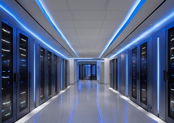 Fototapeta premium State-of-the-Art Data Center: Cutting-Edge Infrastructure and Technology