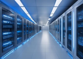 Fototapeta premium State-of-the-Art Data Center: Cutting-Edge Infrastructure and Technology