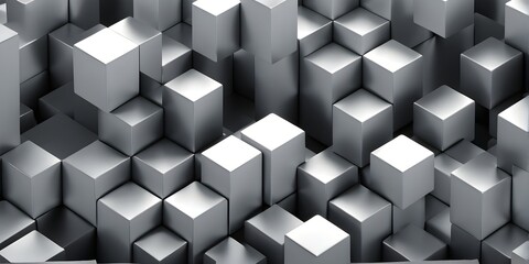 3d render of a cluster of interconnected geometric cubes forming a complex network