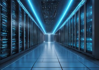 Fototapeta premium State-of-the-Art Data Center: Cutting-Edge Infrastructure and Technology