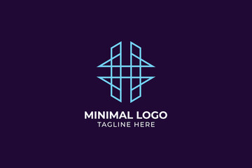 house logo design, initial letter H arrow wire lineart iconic logo, letter H iconic tech company logo