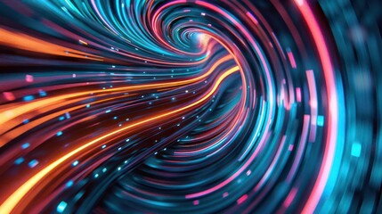 colorful swirling spinning speed of light trails abstract for background, future of colors moving extreme visual effect colorful vibrant.