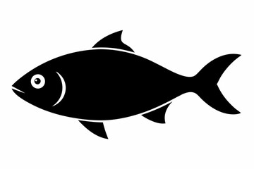 Fish vector illustration, hilsa isolated on white, hilsa silhouette, hilsa vector art