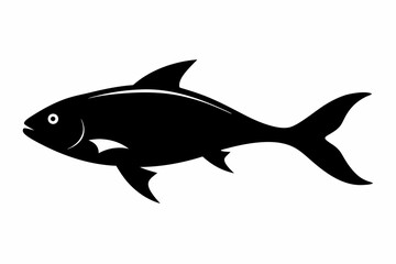 Fish vector illustration, hilsa isolated on white, hilsa silhouette, hilsa vector art