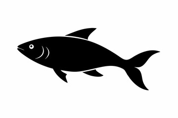 Fish vector illustration, hilsa isolated on white, hilsa silhouette, hilsa vector art