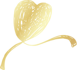 Heart gold hand drawn icon, love, valentine, wedding