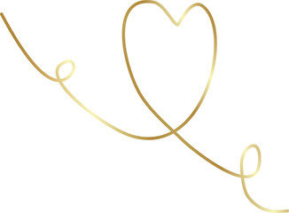 Heart gold hand drawn icon, love, valentine, wedding