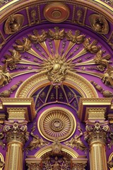 Obraz premium Baroque Classical Abstract Marble Framed Ceiling Art with Ornate Border. Luxury Lavish Decor Victorian Elements with Seamless Pattern Background Texture