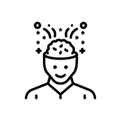 Black line icon for open mindedness