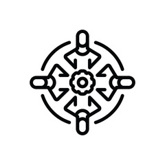 Fototapeta premium Black line icon for teamwork 