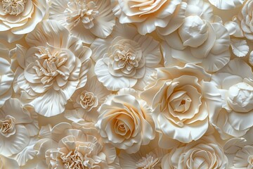 Highresolution image of a seamless floral pattern with 3drendered roses