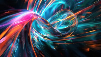 Obraz premium colorful swirling spinning speed of light trails abstract for background, future of colors moving extreme visual effect colorful vibrant.