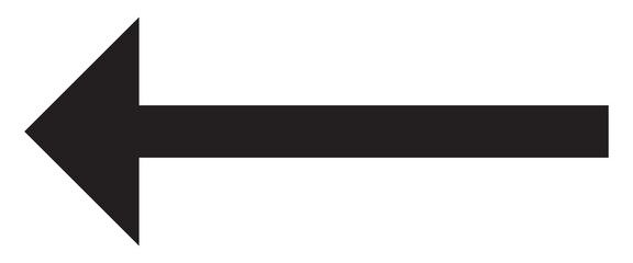 Obraz premium Straight long arrow, left pointing, black cursor, horizontal element, thick pointer vector icon isolated on white background.