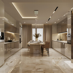 Luxurious kitchen design ideas with white as the main color.