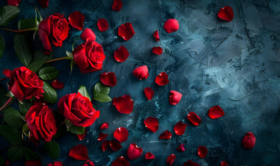 National Red Rose Day copy space background design