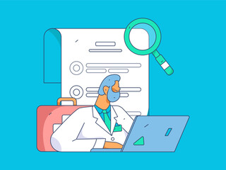 Medical characters fighting the epidemic flat vector concept operation hand drawn illustration
