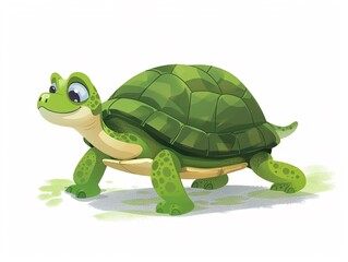 Obraz premium Cartoon turtle, round shell, SVG, slow and steady friend