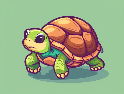 Cartoon Turtle, Round Shell, SVG, Slow And Steady Friend