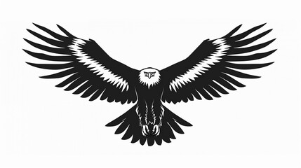 Fototapeta premium Eagle, wings wide, SVG, soaring freedom