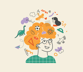 Back to school concept. School, education, science. Flat illustration