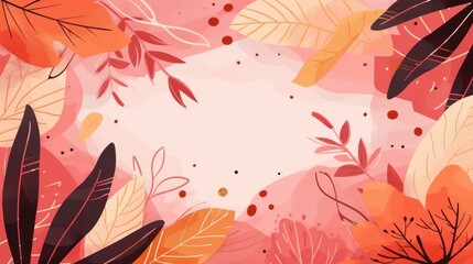 Elegant abstract art background with luxurious golden line art flower and botanical leaves. Perfect for banners and packaging.