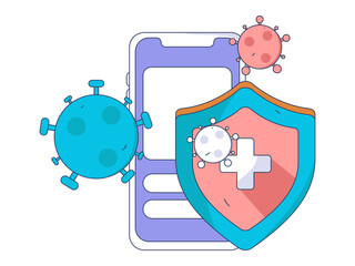 Medical characters fighting the epidemic flat vector concept operation hand drawn illustration
