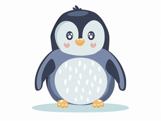 Naklejka premium Penguin chick, rounded body, SVG, icy adventures