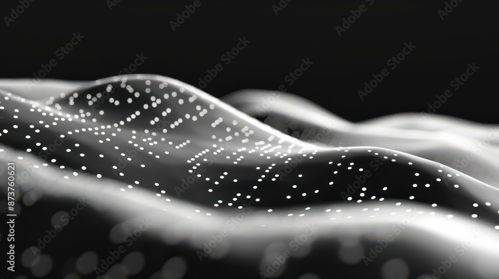 Poster abstract lines and dots on a dark background convey a sense of connectivity in the realm of big data