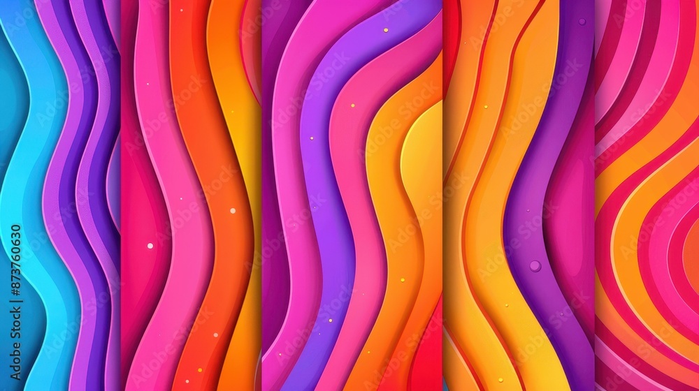 Poster abstract vector set of new wave headers for modern designs.